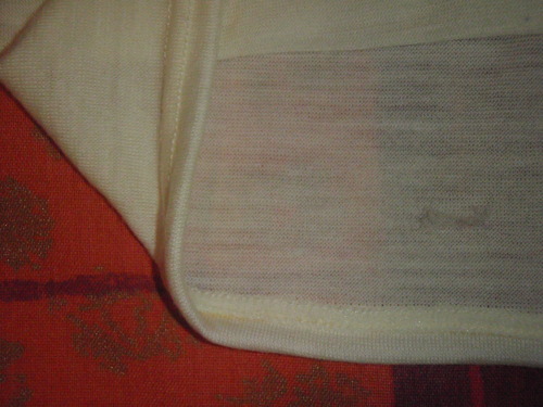 Detail of the seams, front and back
